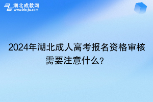 2024年湖北成人高考報(bào)名資格審核需要注意什么？