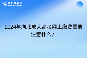 2024年湖北成人高考網(wǎng)上繳費(fèi)需要注意什么？