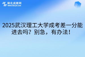 2025武漢理工大學(xué)成考差一分能進(jìn)去嗎？別急，有辦法！