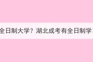 成人怎么上全日制大學(xué)？湖北成考有全日制學(xué)習(xí)方式嗎？
