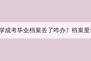 湖北工業(yè)大學(xué)成考畢業(yè)檔案丟了咋辦？檔案里包含什么？