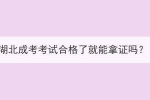 湖北成考考試合格了就能拿證嗎？
