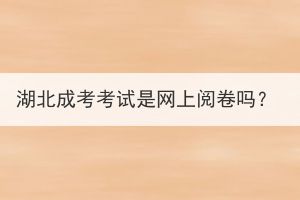 湖北成考考試是網(wǎng)上閱卷嗎？