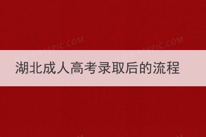 湖北成人高考錄取后的流程