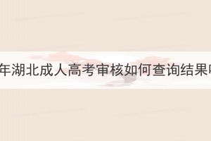 2023年湖北成人高考審核如何查詢結(jié)果呢？