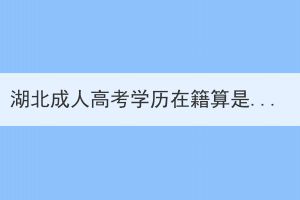 湖北成人高考學(xué)歷在籍算是在讀么？