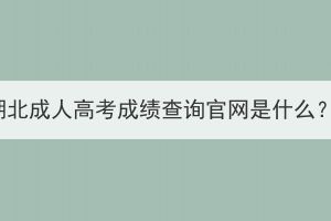 湖北成人高考成績(jī)查詢官網(wǎng)是什么？