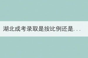 湖北成考錄取是按比例還是分?jǐn)?shù)進行錄??？