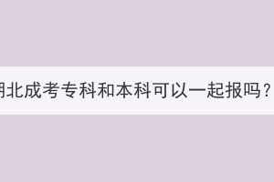 湖北成考?？坪捅究瓶梢砸黄饒髥?？