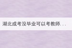 湖北成考沒畢業(yè)可以考教師資格證嗎？