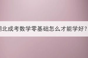 湖北成考數(shù)學(xué)零基礎(chǔ)怎么才能學(xué)好？