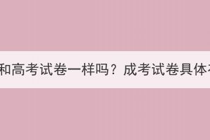 湖北成考試卷和高考試卷一樣嗎？成考試卷具體有哪些內容？