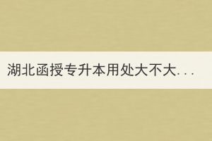 湖北函授專升本用處大不大？