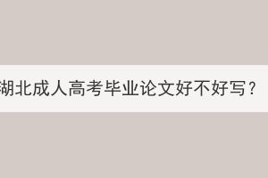 湖北成人高考畢業(yè)論文好不好寫？
