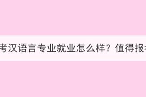 湖北成考漢語言專業(yè)就業(yè)怎么樣？值得報考嗎？