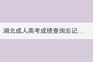 湖北成人高考成績查詢忘記了準(zhǔn)考證號怎么辦？