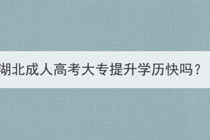湖北成人高考大專提升學(xué)歷快嗎？