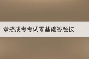 孝感成考考試零基礎(chǔ)答題技巧