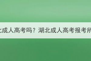 職高可以參加湖北成人高考嗎？湖北成人高考報考所需材料有哪些？
