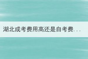 湖北成考費用高還是自考費用高？