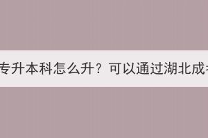 護(hù)理大專升本科怎么升？可以通過湖北成考嗎？