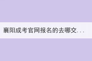 襄陽(yáng)成考官網(wǎng)報(bào)名的去哪交費(fèi)？