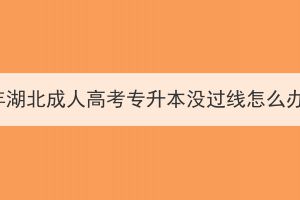 今年湖北成人高考專升本沒過線怎么辦？