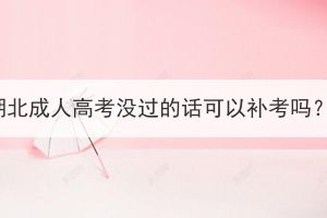 湖北成人高考沒過的話可以補考嗎？
