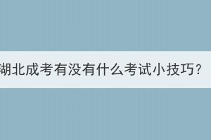 湖北成考有沒(méi)有什么考試小技巧？