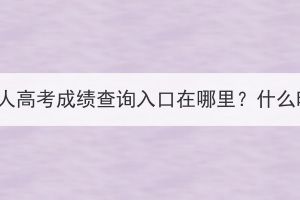 2023年湖北成人高考成績查詢?nèi)肟谠谀睦?？什么時候可以查？