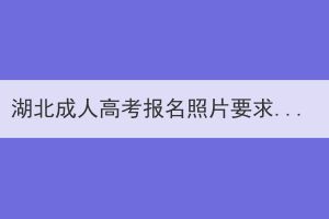 湖北成人高考報名照片要求有哪些？