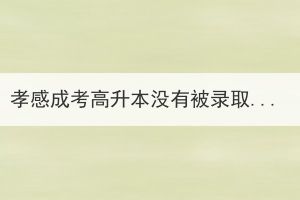 孝感成考高升本沒(méi)有被錄取能報(bào)成考專科嗎？