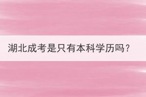 湖北成考是只有本科學歷嗎？