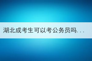 湖北成考生可以考公務(wù)員嗎？