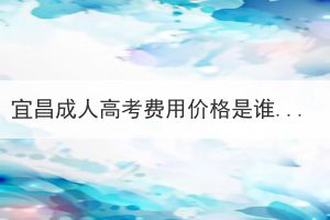 宜昌成人高考費用價格是誰規(guī)定的？