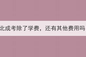 湖北成考除了學(xué)費(fèi)，還有其他費(fèi)用嗎？