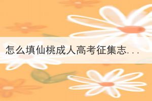 怎么填仙桃成人高考征集志愿？