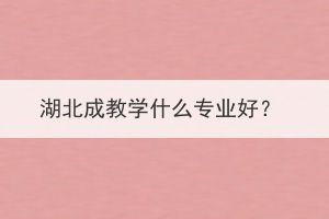 湖北成教學什么專業(yè)好？