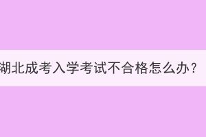 湖北成考入學(xué)考試不合格怎么辦？