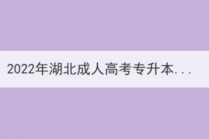 2022年湖北成人高考專升本《政治》及真題答案