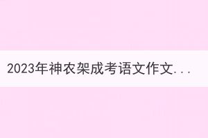 2023年神農(nóng)架成考語(yǔ)文作文考場(chǎng)怎么拿高分？