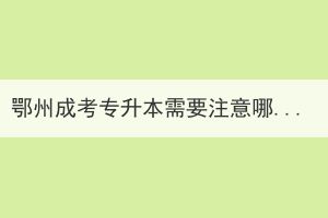 鄂州成考專升本需要注意哪些問題？成考本科學(xué)歷受國家認(rèn)可嗎？